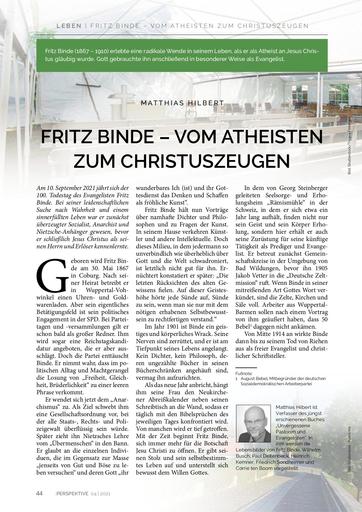 Perspektive 2021 04 Fritz Binde - Vom Atheisten zum Christuszeugen