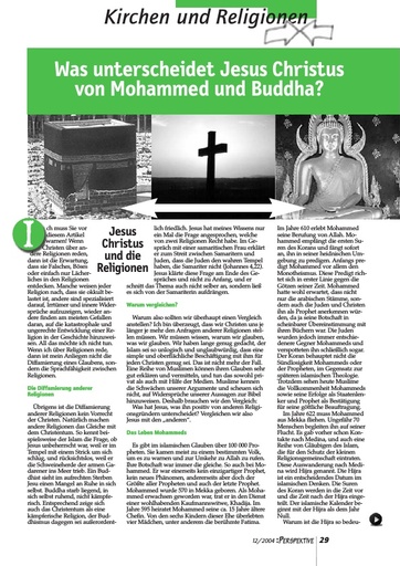 Perspektive 2004 12 was unterscheidet jesus christus von mohammed und buddha