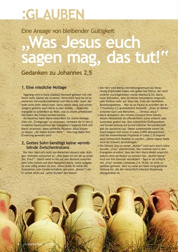 Perspektive 2012 10 was jesus euch sagen mag das tut